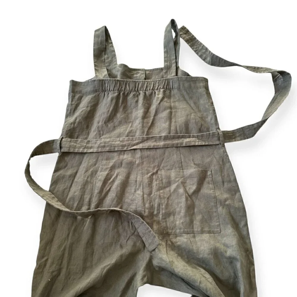 Everlane The Linen Jumpsuit in Pewter Green, Size 4, NWT